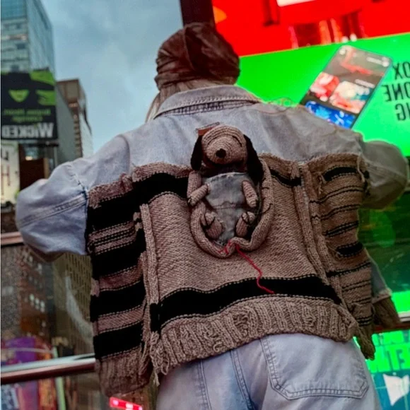 Trendy Knit Backpack with Plush Accent display picture 3